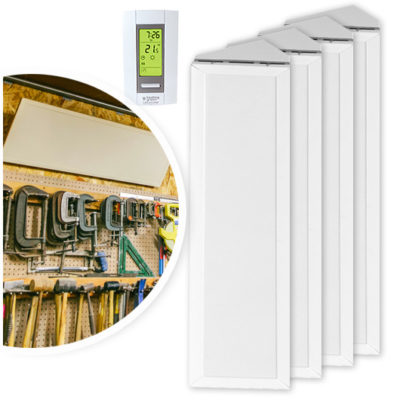 garage heating using cove heating panels