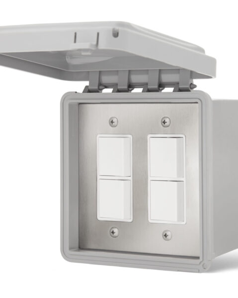 Infratech Dual Duplex Switch - surface mount with a protective cover